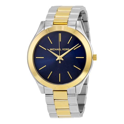 michael kors mini slim runway watch blue|michael kors oversized runway watch.